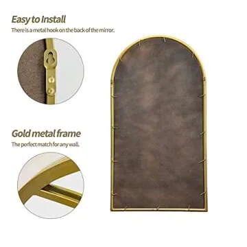 Ironsmith Gold Arched Mirror - Chic Windowpane Design