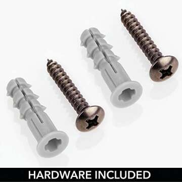 mDesign Steel Wall Mount Storage Organizer Shelf Rack with Towel Bar - Mounted Shelves for Bathroom, Laundry Room, Kitchen, Garage - Basket for Hand Towels, Washcloth - Concerto Collection - Bronze