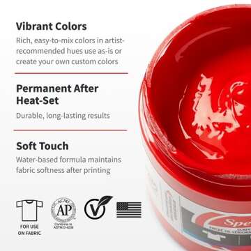 Speedball 4504W Fabric Screenprinting Ink Set