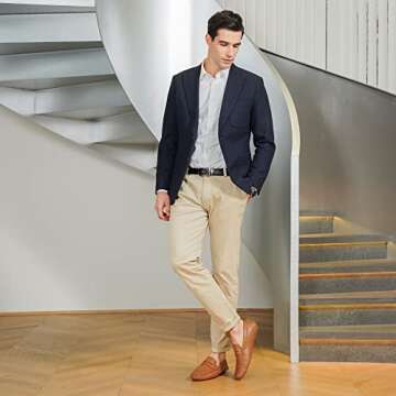 Jousen Men's Loafers Casual Slip On Shoes Soft Penny Loafers for Men Lightweight Driving Boat Shoes (AMY802A Brown 10.5)