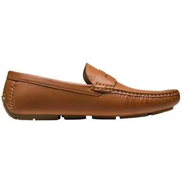 Jousen Men's Loafers Casual Slip On Shoes Soft Penny Loafers for Men Lightweight Driving Boat Shoes (AMY802A Brown 10.5)