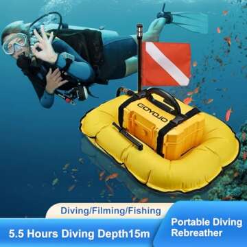 GOYOJO Scuba Dive System 5.5 Hours Rechargeable Scuba Diving Tank with 10m Hose & Diving Breathing R...