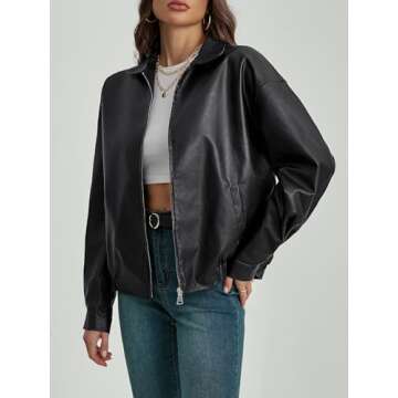 Chic MakeMeChic Faux Leather Shacket for Stylish Women