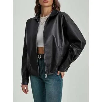 Chic MakeMeChic Faux Leather Shacket for Stylish Women