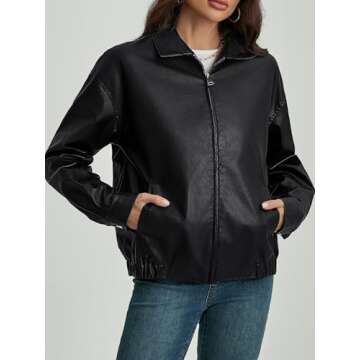 Chic MakeMeChic Faux Leather Shacket for Stylish Women