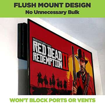 HIDEit Mounts 4S Wall Mount for PlayStation 4 Slim - Patented in 2018, Made in USA - Steel Wall Mount for PS4 Slim to Safely Store Your PS4 Slim Near or Behind TV