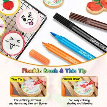 Vibrant Edible Food Coloring Pens for Decorating Baked Goods