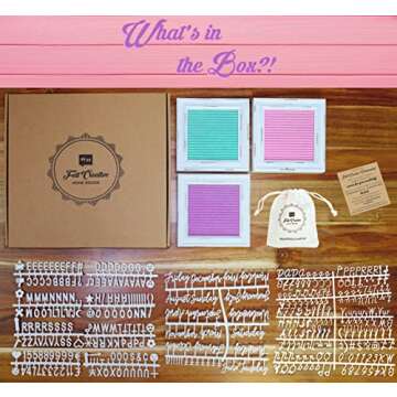 Mini Felt Letter Board Set for Creative Displays 3-Pack