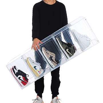 OMOPIN 8 Pack XL Clear Shoe Storage Boxes Stylish