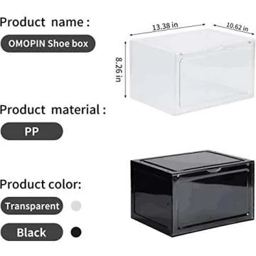 OMOPIN 8 Pack XL Clear Shoe Storage Boxes Stylish