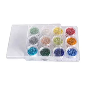LONGWIN Multicolor 11/0 2mm Glass Seed Beads Approx 9600pcs Crystal Beads in 12 Colors Jewelry Making Supply for DIY Projects, Bracelets, Necklaces, Earrings