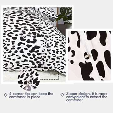 Eternal Moment Duvet Cover Set 3 Piece Set, Brushed Microfiber Hotel Collection Ultra Soft, Comforter Cover with Zipper Closure and 2 Pillowcases, Leopard-Queen