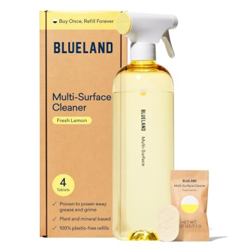 BLUELAND Multi-surface All Purpose Cleaner with Refill Tablets | Eco-Friendly & Non-Toxic | Fresh Le...
