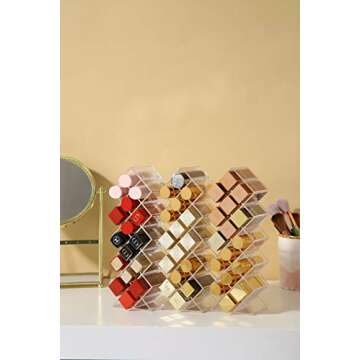 YIEZI Lipstick Holder Organizer 16 Spaces Acrylic Stackable Fish Shape Lipstick Tower, Lip Gloss Storage Stand, Perfect for Lipgloss Organizers Makeup Vanity Display, Clear (1 Pack)