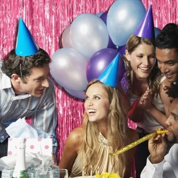 Pink Tinsel Curtain Backdrop for Parties & Photo Booths