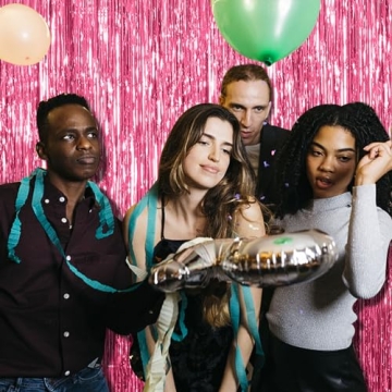 Pink Tinsel Curtain Backdrop for Parties & Photo Booths