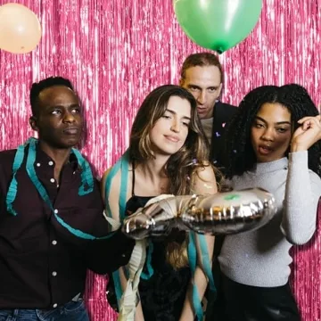 Pink Tinsel Curtain Backdrop for Parties & Photo Booths