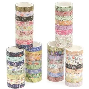 YUBBAEX Floral Washi Tape Set - 50 Rolls for Crafts
