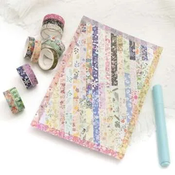 YUBBAEX Floral Washi Tape Set - 50 Rolls for Crafts