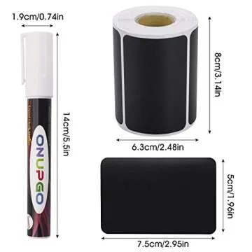 ONUPGO Chalkboard Labels-180pcs Waterproof Reusable Blackboard Stickers with 1 Liquid Chalk Marker for Mason Jars, Parties Decoration, Craft Rooms, Weddings, Storage, Organize Your Home & Kitchen