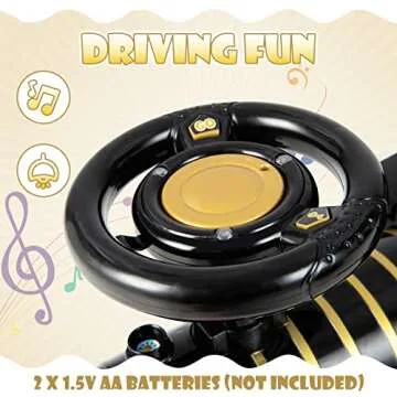 OLAKIDS Kids Ride On Train with Track, 6V Electric Toy with Lights and Sounds, Retractable Footrest, Under Seat Storage, Christmas Theme Battery Powered Gift for Toddlers Boys Girls (Retro Style)