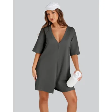 Yeokou Rompers for Women Casual Oversized Athletic Jumpsuits Overalls