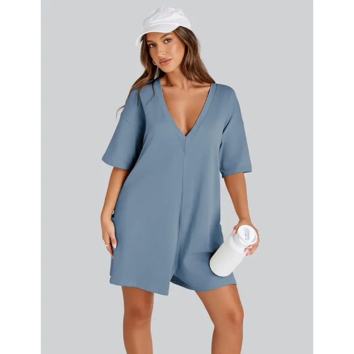 Yeokou Rompers for Women Casual Oversized Athletic Jumpsuits Overalls