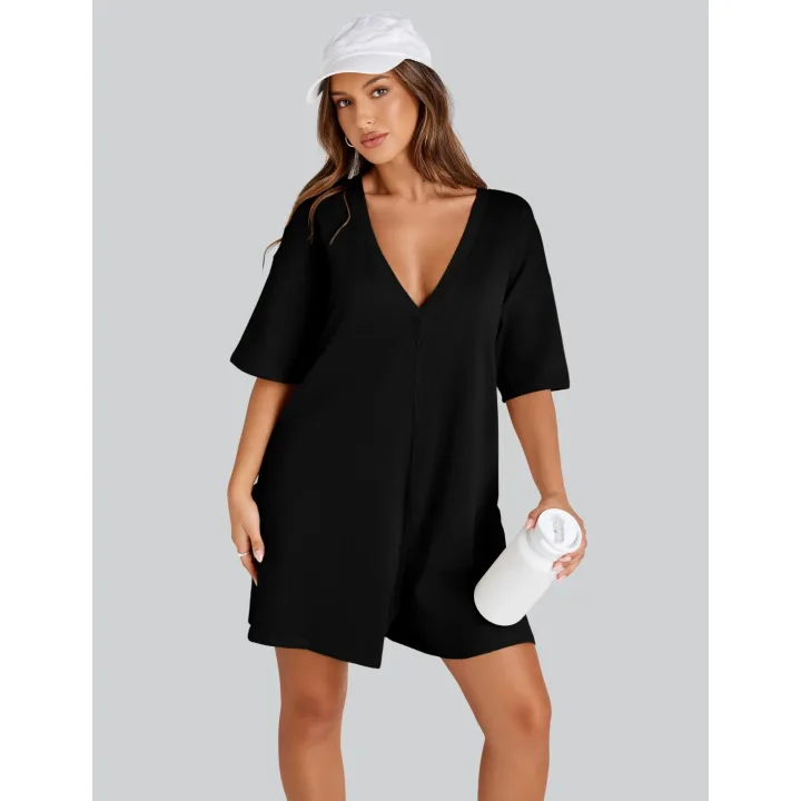 Yeokou Rompers for Women Casual Oversized Athletic Jumpsuits Overalls