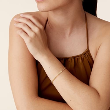 PAVOI Gold Plated Curb Link Bracelet for Women