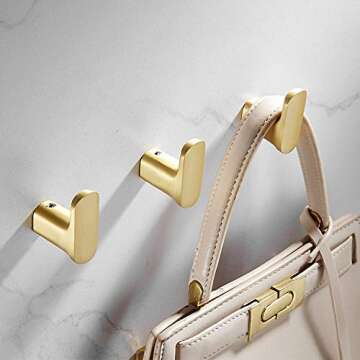 Durable Solid Brass Towel Hooks for Modern Bathrooms