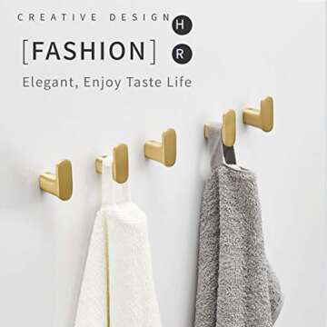 Durable Solid Brass Towel Hooks for Modern Bathrooms