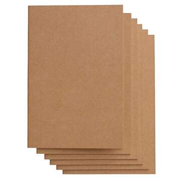 Genuine 100 GSM Traveler's Journal Refills - Blank Paper, A5 Planner Inserts - Set of 6 | Unlined Plain Journal Refills for Leather Travel Journals, Writers, Diaries | 8.25 x 5.5 Inch (21cm x 14cm) A5