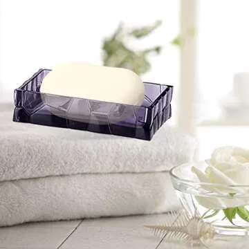 Purple Acrylic Bathroom Accessory Set, 5 Pcs Bathroom Accessories Set with Lotion Dispenser,Soap Dish,Tumbler,Toothbrush Holder,Toilet Brush Set, Elegant Bathroom Decor and Housewarming Gift Set