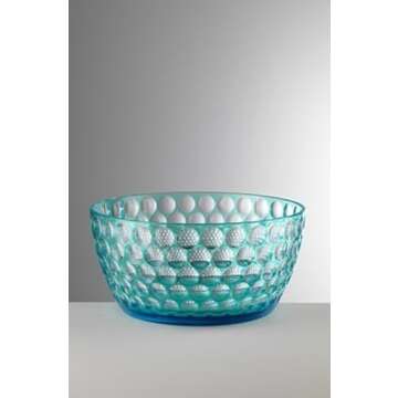 Mario Luca Giusti Lente Acrylic Salad Bowl - Vibrant Turquoise Design for Both Parties and Everyday ...