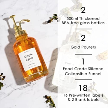 Combler Stylish Coffee Syrup Dispenser Set - 2pcs