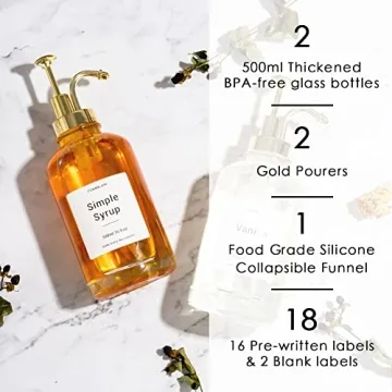 Combler Stylish Coffee Syrup Dispenser Set - 2pcs