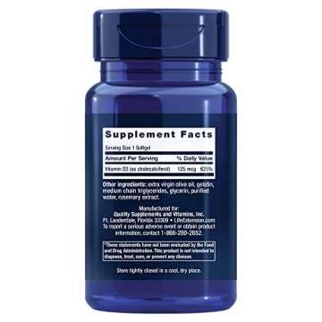 Life Extension Neuro-mag Magnesium L-threonate and Vitamin D3 Supplement Bundle for Brain, Bone and Immune Health