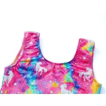 TENVDA Ballet Leotards for Girls 5-6 Years - Sparkly Unicorn Dress