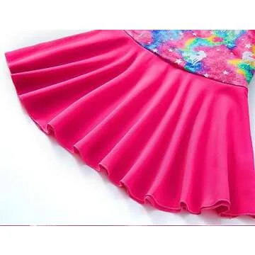 TENVDA Ballet Leotards for Girls 5-6 Years - Sparkly Unicorn Dress