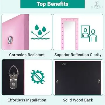 Naomi Home Crystal Tufted Full Length Mirror - Stylish & Practical