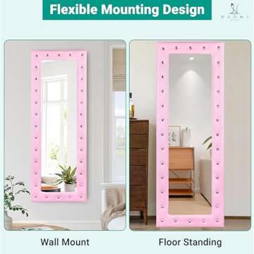 Naomi Home Crystal Tufted Full Length Mirror - Stylish & Practical