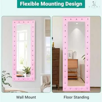 Naomi Home Crystal Tufted Full Length Mirror - Stylish & Practical