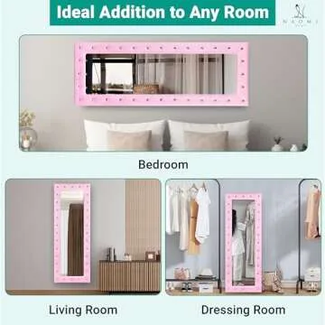 Naomi Home Crystal Tufted Full Length Mirror - Stylish & Practical