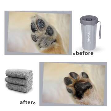 Dog Paw Cleaner for Large Dogs with Towels & Brush