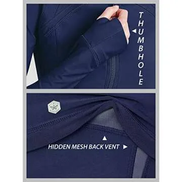 Lock and Love Women's Full Zip-up Yoga Workout Running Track Jacket with Thumb Holes