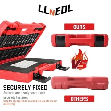 LLNEDL 3/8" Drive Impact Socket Set 95Pcs with Ratchet