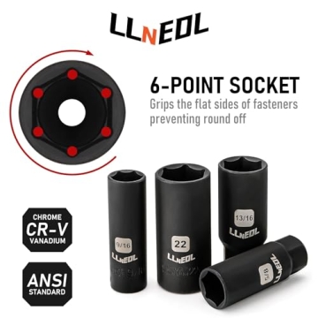 LLNEDL 3/8" Drive Impact Socket Set 95Pcs with Ratchet