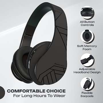 PowerLocus Bluetooth Over-Ear Headphones - Wireless Comfort