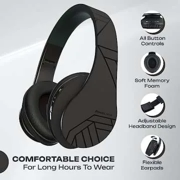 PowerLocus Bluetooth Over-Ear Headphones - Wireless Comfort
