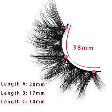 GOO GOO Mink Eyelashes, Middle Long Crossed Cluster Type False Eyelashes 20mm Natural Layered Effect Hand Made Strips Siberian 3D Mink Lashes Fluffy Full Fake Eyelashes